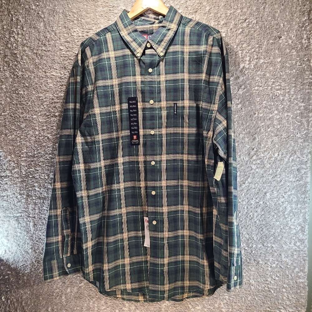 RALPH LAUREN CHAPS Button Up Shirt Long Sleeve Size‎ XL Cotton NWT
